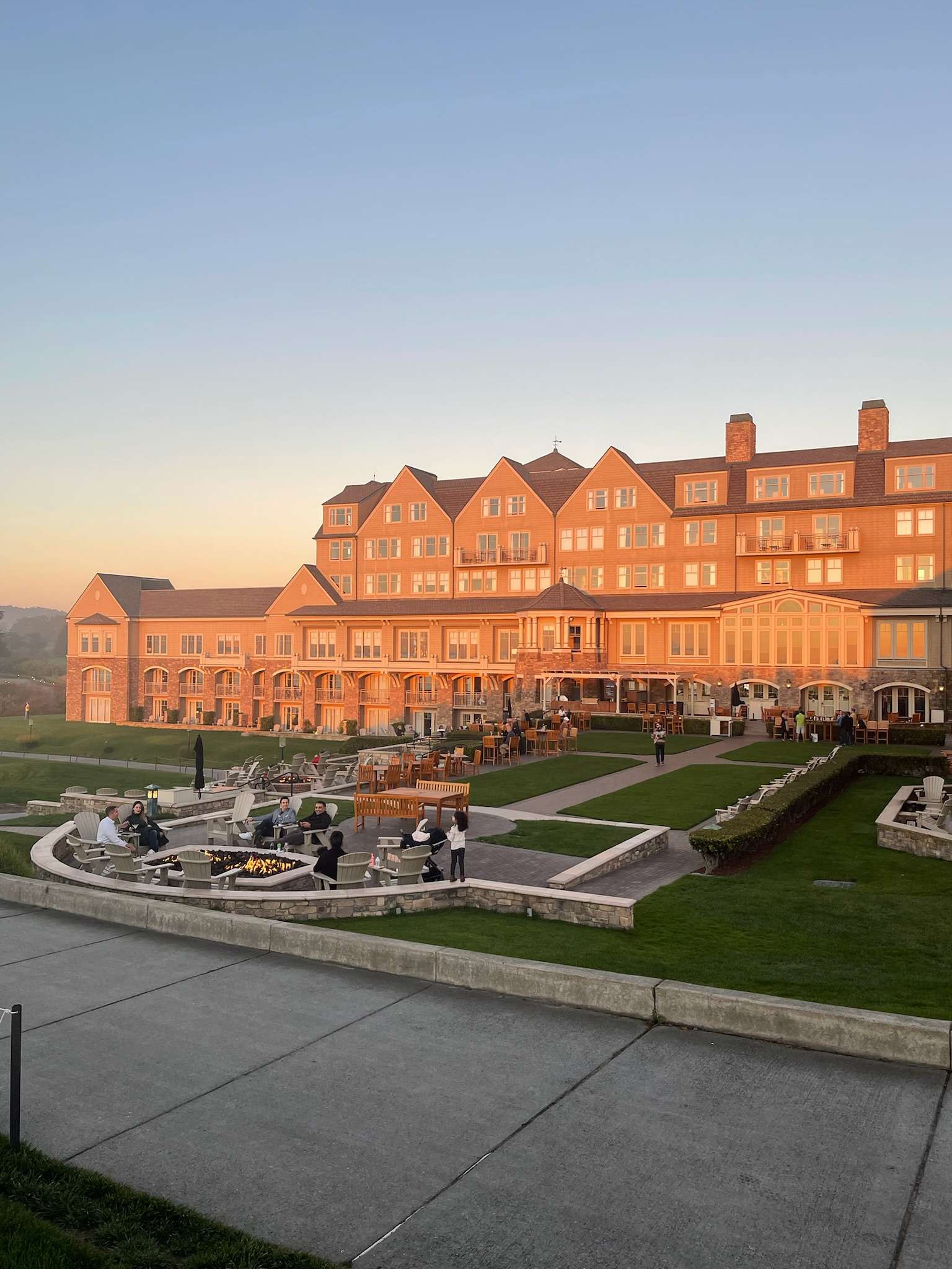 best couples golf trips: Half Moon Bay at sunset